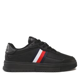 

Снікерcи Tommy Hilfiger Supercup Leather Stripes FM0FM04824 Triple Black 0GQ, Чорний