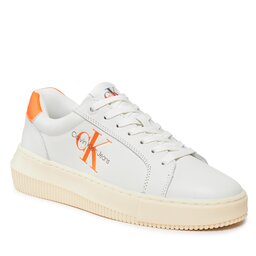 

Снікерcи Calvin Klein Jeans Chunky Cupsole Laceup Mon Lth Wn YW0YW00823 Bright White/Shocking Orange 02W, Чорний