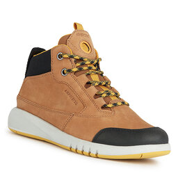 Geox Čižmy Geox J Aeranter Boy Abx J04CYA 0CL11 C6F2G S Brown/Dk Yellow