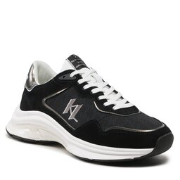 KARL LAGERFELD Сникърси KARL LAGERFELD KL53165 Black Lthr/Textile W/Silver