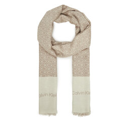 Calvin Klein Szal Calvin Klein Aop Minimal Logo LV04F8053G Beżowy