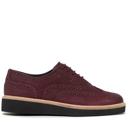 

Оксфорди Clarks Baille Brogue 261613244 Burgundy Leather, Бордовий