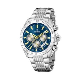 Festina Zegarek Festina Timeless Chronograph 20668/5 Navy/Silver