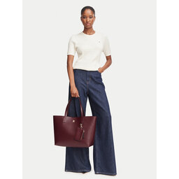 Tommy Hilfiger Handtasche Tommy Hilfiger Th Icon Tote Mono AW0AW19004 Dunkelrot