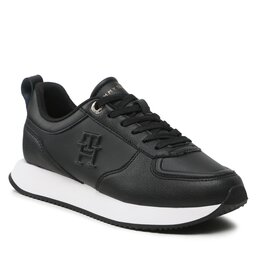 Tommy Hilfiger Laisvalaikio batai Tommy Hilfiger Casual Leather Runner FW0FW07285 Black BDS