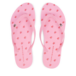 Tommy Hilfiger Zehentrenner Tommy Hilfiger Repeat Logo Platform FW0FW09199 Rosa