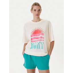 Roxy Roxy T-Shirt Hangloose Poster ERJZT06090 Hellbeige Loose Fit