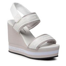 Calvin Klein Jeans Sandale Calvin Klein Jeans Wedge Sandal Sling Pes YW0YW00572 Bright White YAF