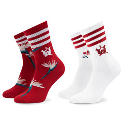adidas 2er-Set hohe Damensocken adidas THEBE MAGUGU HK035 Off White/Power Red