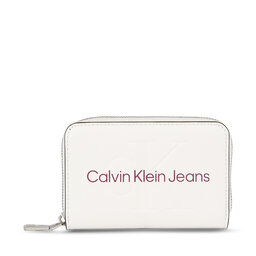 Calvin Klein Jeans Damen Geldbörse Calvin Klein Jeans Sculpted Med Zip Around Mono K60K607229 Ivory YBI