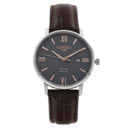 Roamer Zegarek Roamer Valais 958844 41 53 05 Silver/Brown