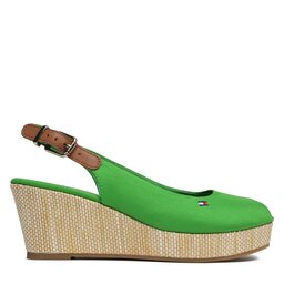 

Босоніжки Tommy Hilfiger Iconic Elba Sling Back Wedge FW0FW04788 Galvanic Green LXM, Зелений
