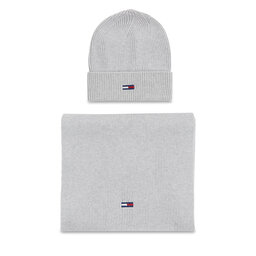 Tommy Jeans Ensemble bonnet et écharpe tube Tommy Jeans Tjw Flag Beanie And Scarf AW0AW15482 Grey P03