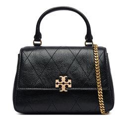 Tory Burch Handtasche Tory Burch Charlie Quilted Mini Top Handle Chain Wallet 186032 Schwarz