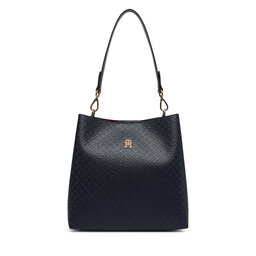 Tommy Hilfiger Handtasche Tommy Hilfiger Th Icon Shoulder Bag Mono AW0AW19000 Dunkelblau