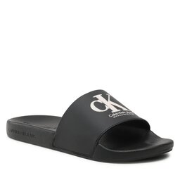 Calvin Klein Jeans Чехли Calvin Klein Jeans Slide Oversized Brand YM0YM00662 Black BDS