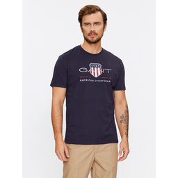 Gant Gant Marškinėliai Reg Archive Shield Ss 2003199 Tamsiai mėlyna Regular Fit