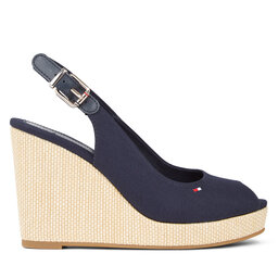 

Босоніжки Tommy Hilfiger Iconic Elena Sling Back Wedge FW0FW04789 Space Blue DW6, Cиній