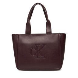 Calvin Klein Ročna torba Calvin Klein Bold Ck Medium Tote LV04F3218G Bordo rdeča