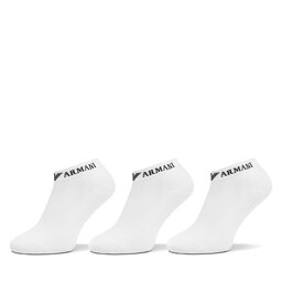 Emporio Armani Sada 3 párů dámských nízkých ponožek Emporio Armani 300048 4R254 16510 Bianco/Bianco/Bianco