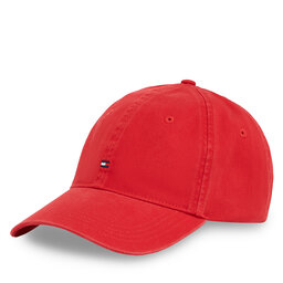 Tommy Hilfiger Czapka z daszkiem Tommy Hilfiger Essential Flag Soft Cap AW0AW17131 Czerwony