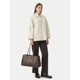 Calvin Klein Handtasche Calvin Klein Emblem Aop Medium Work Tote LV04F3786G Dunkelbraun