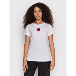 HUGO Hugo T-Shirt Logo Label 50456008 Weiß Regular Fit