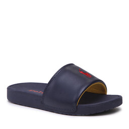Polo Ralph Lauren Pantoletten Polo Ralph Lauren Cayson Ii RF104047 Navy Textured Sport PU/Yellow Mesh w/ Red PP