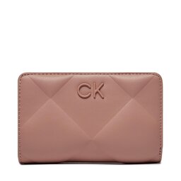 Calvin Klein Didelė Moteriška Piniginė Calvin Klein Re-Lock Quilt Bifold Wallet K60K611374 Ash Rose VB8