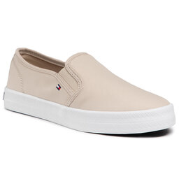 Tommy Hilfiger Teniși Tommy Hilfiger Essential Nautical Slip On FW0FW05535 Classic Beige ACI