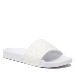 Calvin Klein Șlapi Calvin Klein Pool Slide Pu Mono HW0HW01185 White Mono 0K4