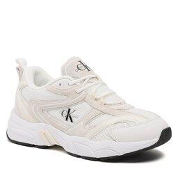 Calvin Klein Jeans Сникърси Calvin Klein Jeans Retro Tennis Oversized Mesh YM0YM00636 White/Creamy White 0K6