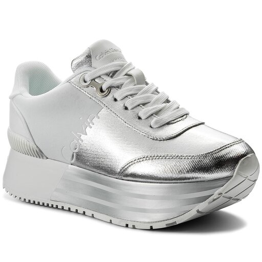 Sneakersy Calvin Klein Jeans Carlita R0689 Silver White eobuwie