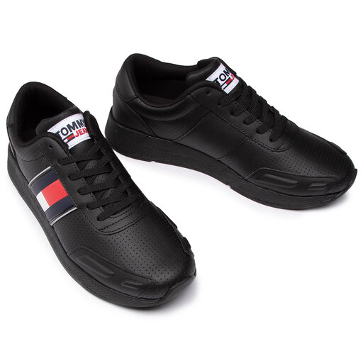 Sneakers Tommy Jeans Flexi Perf Leather Runner EM0EM00580 Schwarz