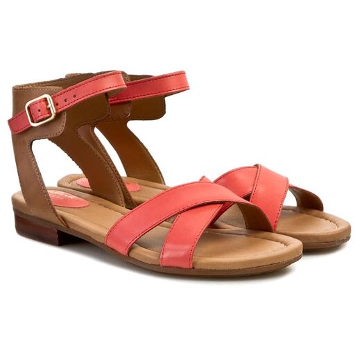 Sanda y Clarks Viveca Zeal 261060124 Coral Leather eobuwie .pl