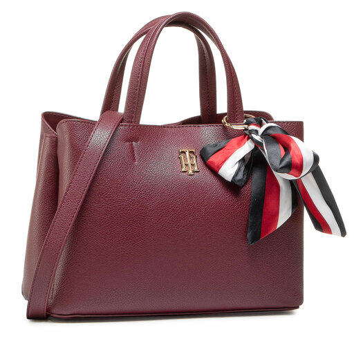 Handtasche Tommy Hilfiger Charming Tommy Med Satchel AW0AW08792 Dunkelrot eschuhe