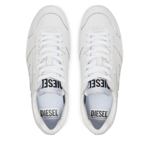 ◆DIESEL◆ S LEROGY LOW SNEAKERS WHITE Y03336PR030T1003 Y033 Men's S-Leroji Low-Low-top leather sneakers with D branding