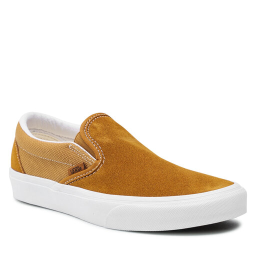 yellow suede vans slip on