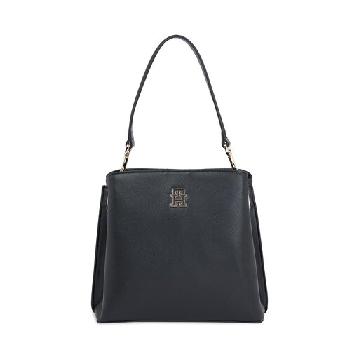 Handtasche Tommy Hilfiger Th Timeless Bucket AW0AW15600 Schwarz  