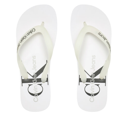 Zehentrenner Calvin Klein Jeans Beach Sandal Monogram Tpu YM0YM00838 WeiB eschuhe