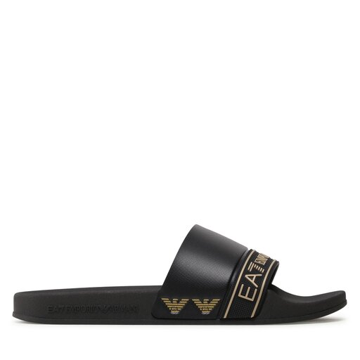 Ciabatte A Strisce EA7 Per Uomo - Design Di Marca, Comode E Leggere - Colore Black/Gold