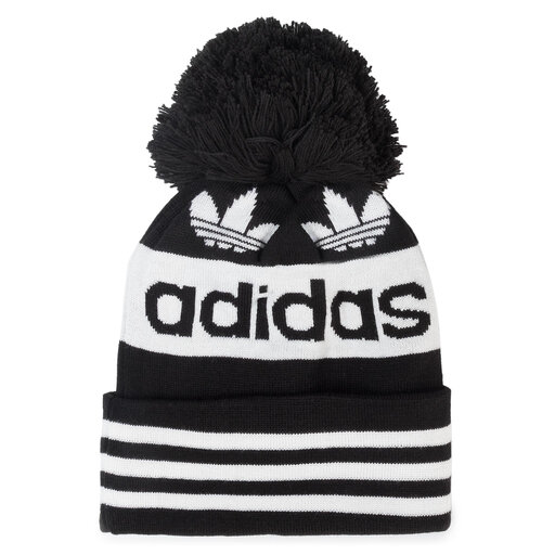 black adidas pom pom hat