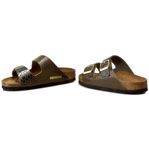 Birkenstock shiny snake olive sales