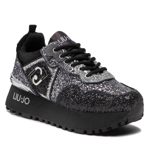 Sneakersy Liu Jo Maxi Wonder Glitter 24 BF2103 TX007 Srebrny