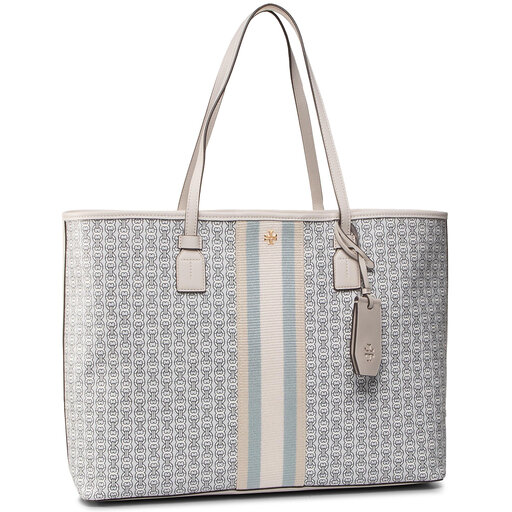 T ska Tory Burch Gemini Link Canvas Tote 53303 New Ivory Gemini Link 068
