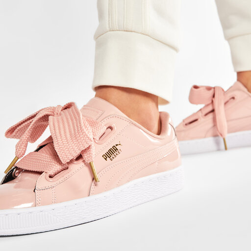 Puma basket cheap heart peach beige