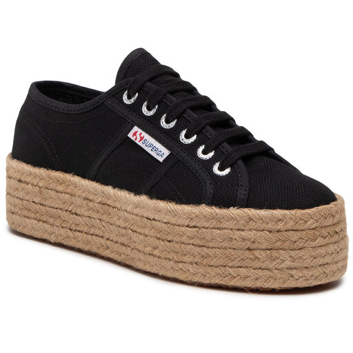 Black best sale superga espadrilles