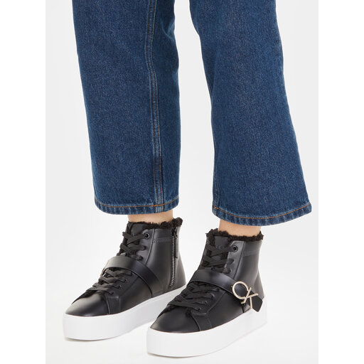 Снікерcи Calvin Klein Flatform Cupsole Hightop W/Hw Wl HW0HW01667 Чорний |  evzuttya.com.ua