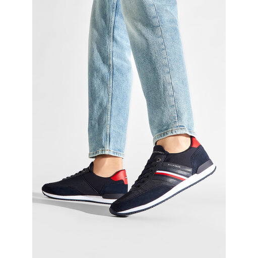 Sneakers Tommy Hilfiger Iconic Sock Runner Mix FM0FM04137 Bleu marine chaussures