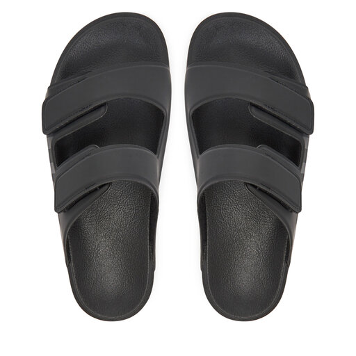 HUGO ロゴ サンダル タッチクロージャー 50542042-001 BLACK HUGO - Logo sandals with double touch-closure straps - Black